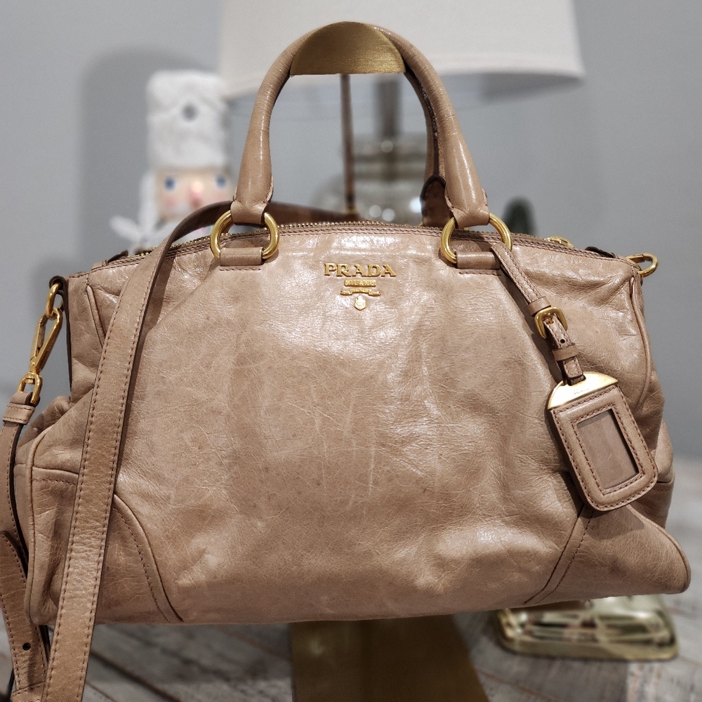 Prada vitello shine 2 way bag